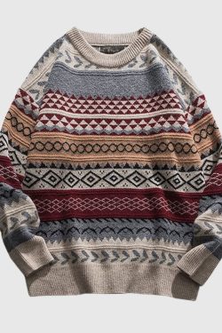 Style Core Aesthetics, New Style Trends Vintage Striped Sweater