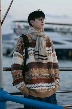 Style Core Aesthetics, New Style Trends Vintage Striped Sweater