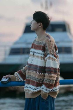 Style Core Aesthetics, New Style Trends Vintage Striped Sweater