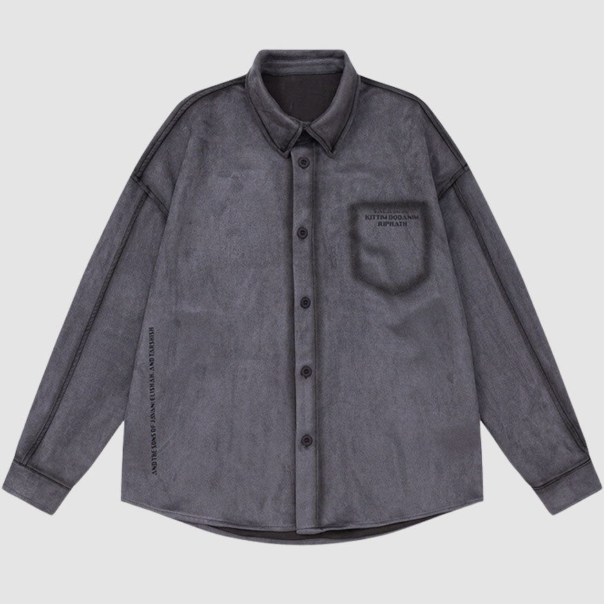 Style Core Aesthetics, New Style Trends Vintage Suede Solid Shirts Style Core Aesthetics, New Style Trends Vintage Suede Solid Shirts