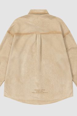 Style Core Aesthetics, New Style Trends Vintage Suede Solid Shirts