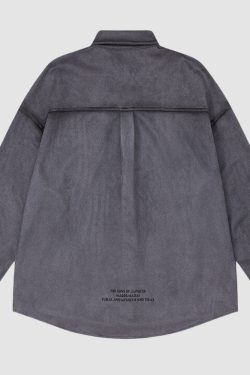 Style Core Aesthetics, New Style Trends Vintage Suede Solid Shirts