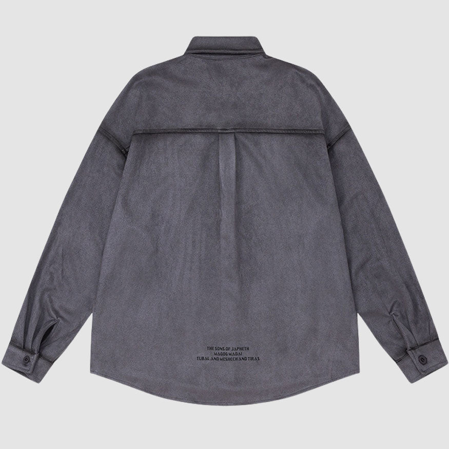Style Core Aesthetics, New Style Trends Vintage Suede Solid Shirts Style Core Aesthetics, New Style Trends Vintage Suede Solid Shirts