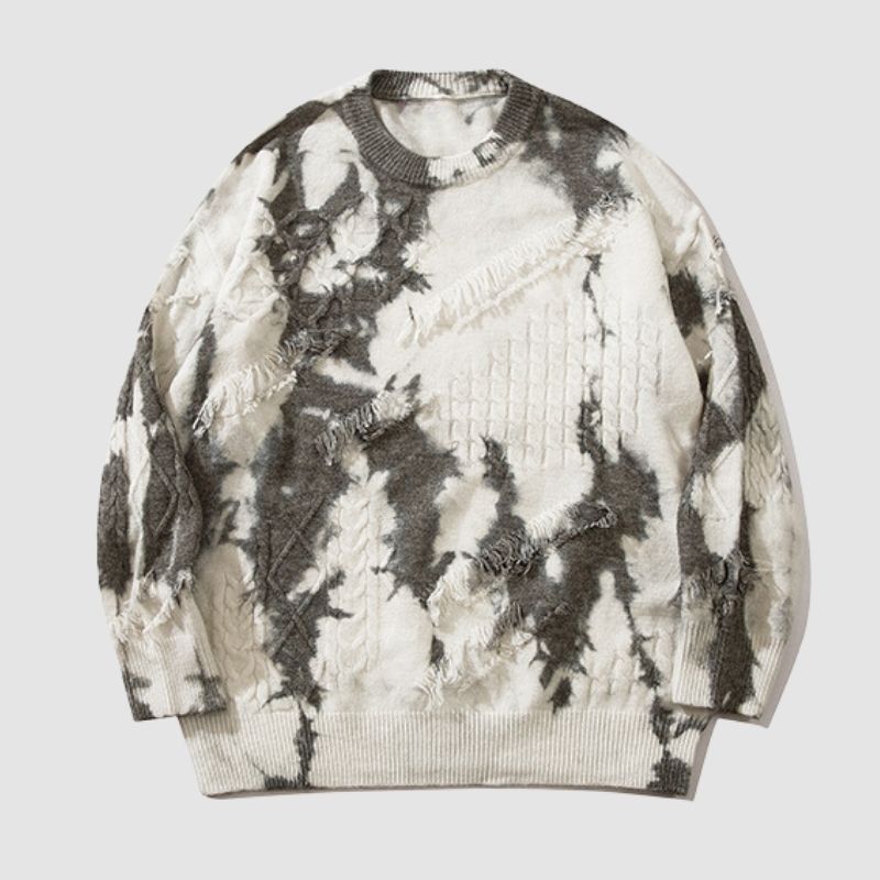 Style Core Aesthetics, New Style Trends Vintage Tie-Dye Jacquard Pullover Style Core Aesthetics, New Style Trends Vintage Tie-Dye Jacquard Pullover