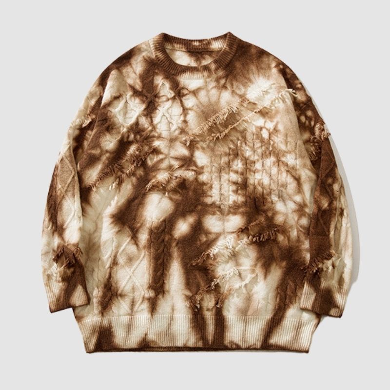 Style Core Aesthetics, New Style Trends Vintage Tie-Dye Jacquard Pullover Style Core Aesthetics, New Style Trends Vintage Tie-Dye Jacquard Pullover