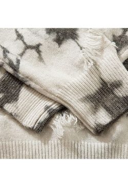 Style Core Aesthetics, New Style Trends Vintage Tie-Dye Jacquard Pullover