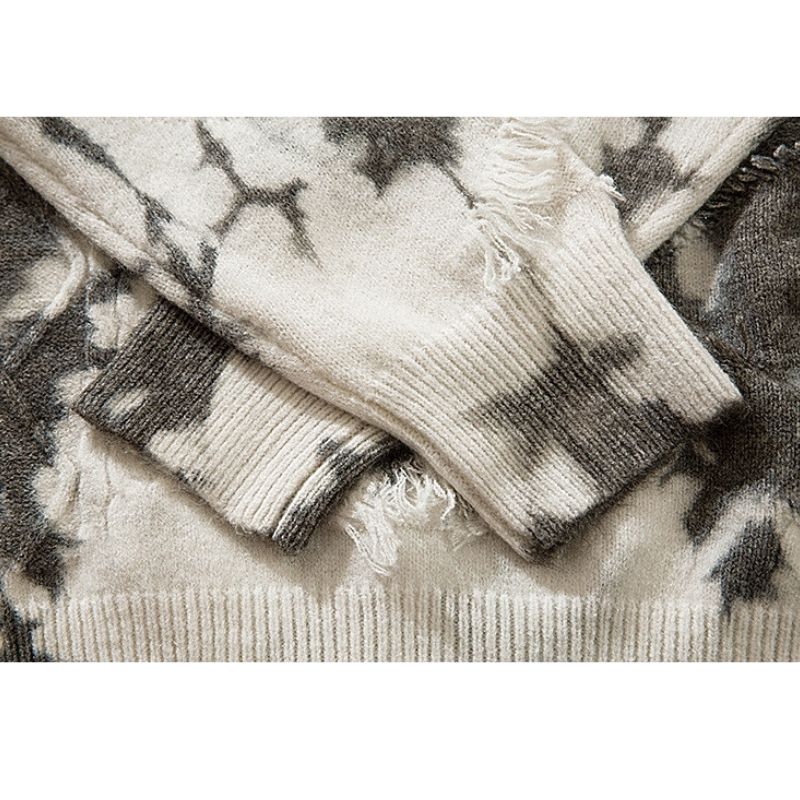 Style Core Aesthetics, New Style Trends Vintage Tie-Dye Jacquard Pullover Style Core Aesthetics, New Style Trends Vintage Tie-Dye Jacquard Pullover