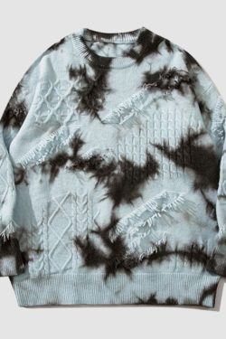 Style Core Aesthetics, New Style Trends Vintage Tie-Dye Jacquard Pullover