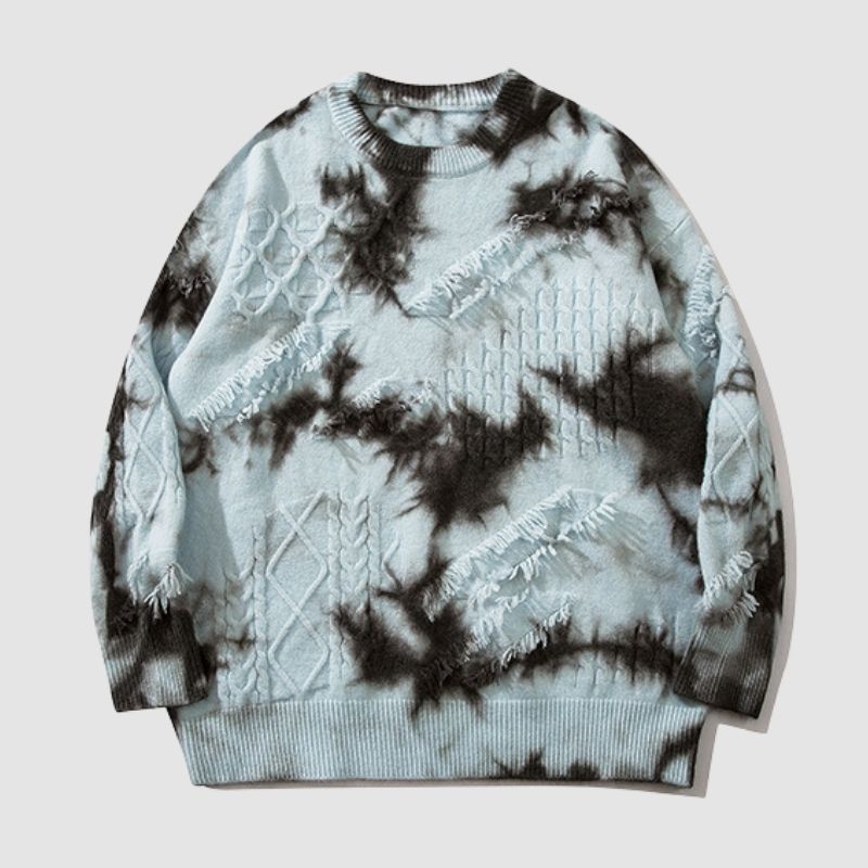 Style Core Aesthetics, New Style Trends Vintage Tie-Dye Jacquard Pullover Style Core Aesthetics, New Style Trends Vintage Tie-Dye Jacquard Pullover