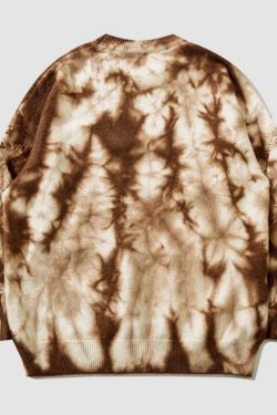 Style Core Aesthetics, New Style Trends Vintage Tie-Dye Jacquard Pullover