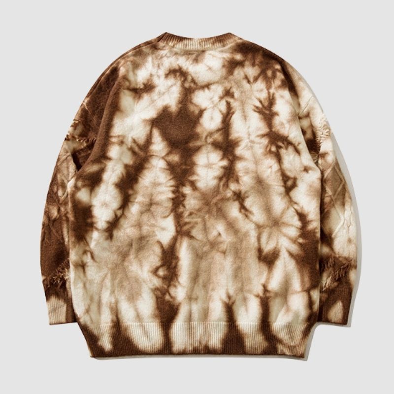 Style Core Aesthetics, New Style Trends Vintage Tie-Dye Jacquard Pullover Style Core Aesthetics, New Style Trends Vintage Tie-Dye Jacquard Pullover