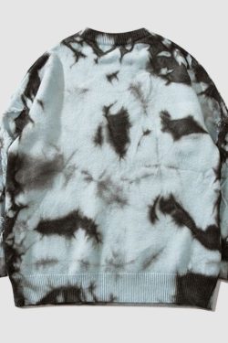 Style Core Aesthetics, New Style Trends Vintage Tie-Dye Jacquard Pullover