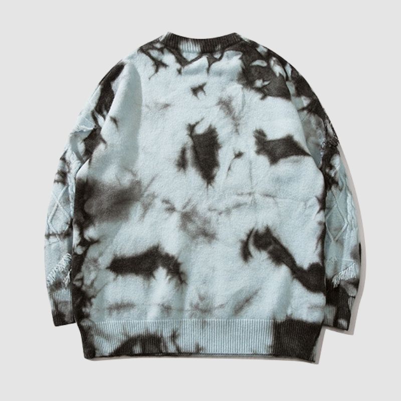 Style Core Aesthetics, New Style Trends Vintage Tie-Dye Jacquard Pullover Style Core Aesthetics, New Style Trends Vintage Tie-Dye Jacquard Pullover