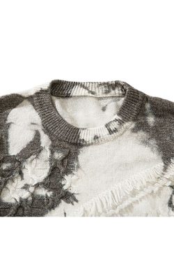 Style Core Aesthetics, New Style Trends Vintage Tie-Dye Jacquard Pullover