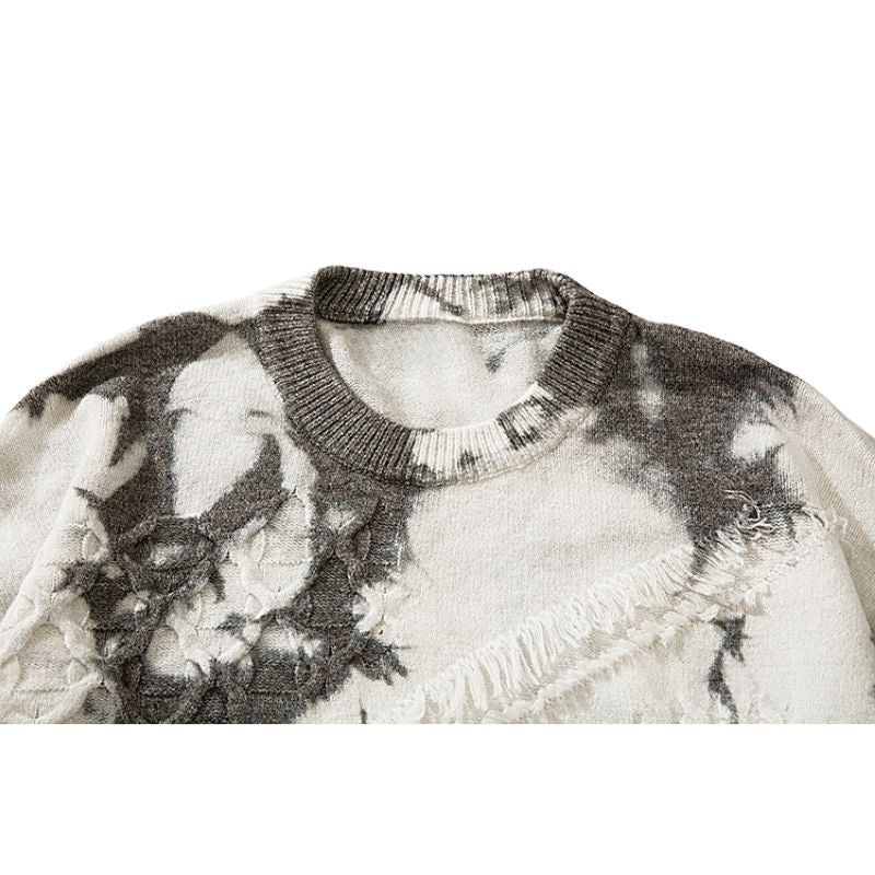 Style Core Aesthetics, New Style Trends Vintage Tie-Dye Jacquard Pullover Style Core Aesthetics, New Style Trends Vintage Tie-Dye Jacquard Pullover