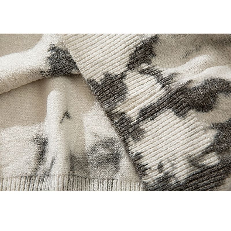 Style Core Aesthetics, New Style Trends Vintage Tie-Dye Jacquard Pullover Style Core Aesthetics, New Style Trends Vintage Tie-Dye Jacquard Pullover