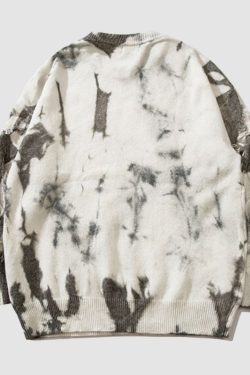 Style Core Aesthetics, New Style Trends Vintage Tie-Dye Jacquard Pullover