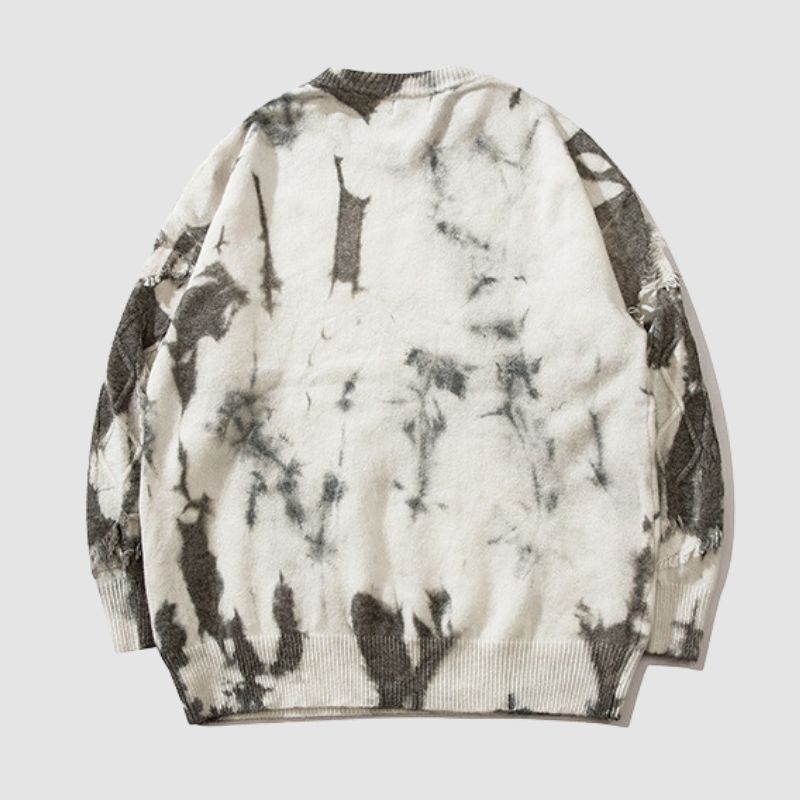 Style Core Aesthetics, New Style Trends Vintage Tie-Dye Jacquard Pullover Style Core Aesthetics, New Style Trends Vintage Tie-Dye Jacquard Pullover