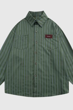 Style Core Aesthetics, New Style Trends Vintage Vertical Striped Shirt