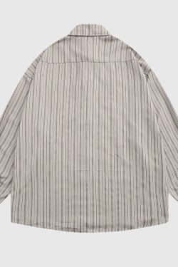Style Core Aesthetics, New Style Trends Vintage Vertical Striped Shirt