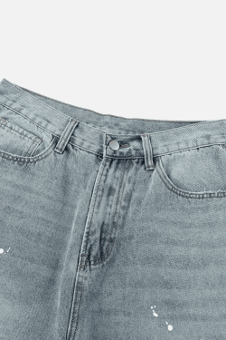 Style Core Aesthetics, New Style Trends Vintage Washed Paint-Splatter Jeans