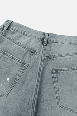 Style Core Aesthetics, New Style Trends Vintage Washed Paint-Splatter Jeans