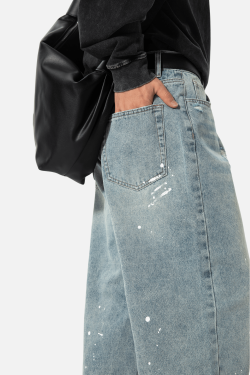 Style Core Aesthetics, New Style Trends Vintage Washed Paint-Splatter Jeans