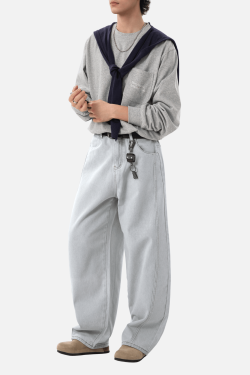 Style Core Aesthetics, New Style Trends Vintage Washed Panel Jeans