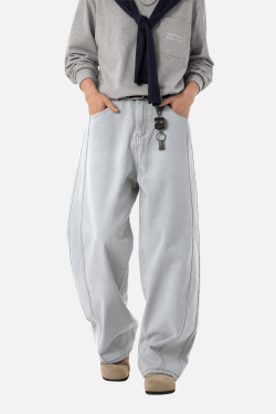 Style Core Aesthetics, New Style Trends Vintage Washed Panel Jeans