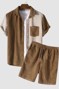 Style Core Aesthetics, New Style Trends Waffle Patchwork Corduroy Sets