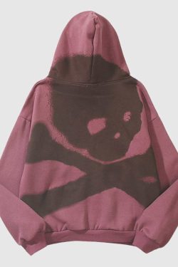 Style Core Aesthetics, New Style Trends Wash Skull Print Hoodie