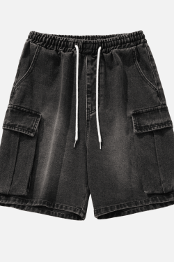 Style Core Aesthetics, New Style Trends Washed Denim Cargo Shorts