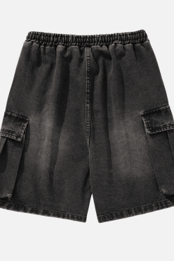 Style Core Aesthetics, New Style Trends Washed Denim Cargo Shorts