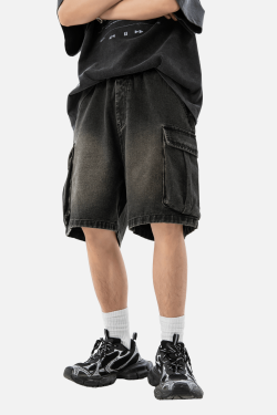 Style Core Aesthetics, New Style Trends Washed Denim Cargo Shorts