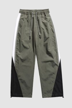 Style Core Aesthetics, New Style Trends Wide Leg Color Contrast Parachute Pants