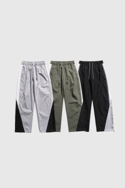 Style Core Aesthetics, New Style Trends Wide Leg Color Contrast Parachute Pants