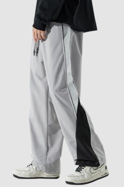 Style Core Aesthetics, New Style Trends Wide Leg Color Contrast Parachute Pants