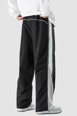 Style Core Aesthetics, New Style Trends Wide Leg Color Contrast Parachute Pants