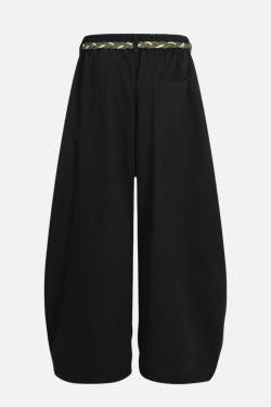 Style Core Aesthetics, New Style Trends Woven Belt Wide-Leg Pants