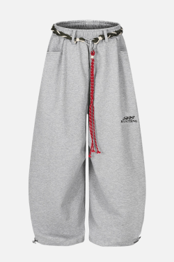 Style Core Aesthetics, New Style Trends Woven Belt Wide-Leg Pants