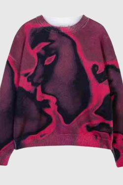 Style Core Aesthetics, New Style Trends Y2K Print Knit Sweater