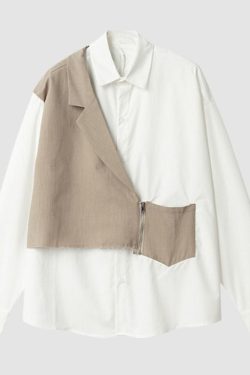 Style Core Aesthetics, New Style Trends Zipper Vest Patch Shirts