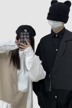 Style Core Aesthetics, New Style Trends Zipper Vest Patch Shirts