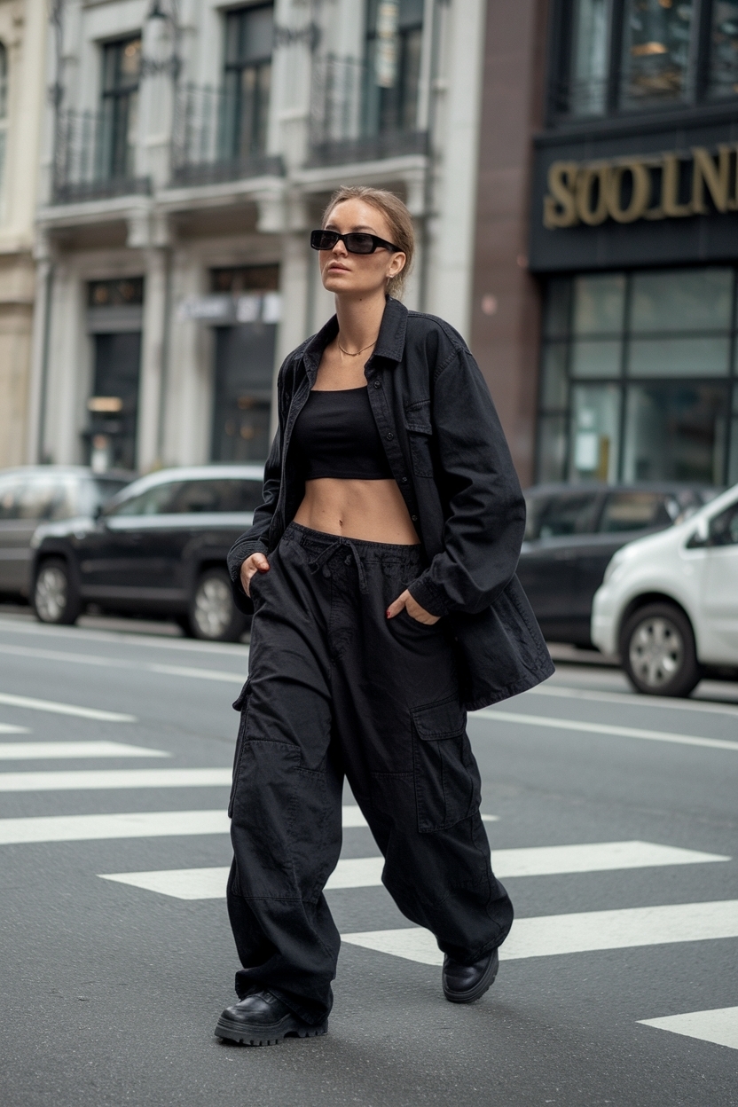 Black Baggy Cargo Pants Outfit: Elevate Your Wardrobe outfit idea
