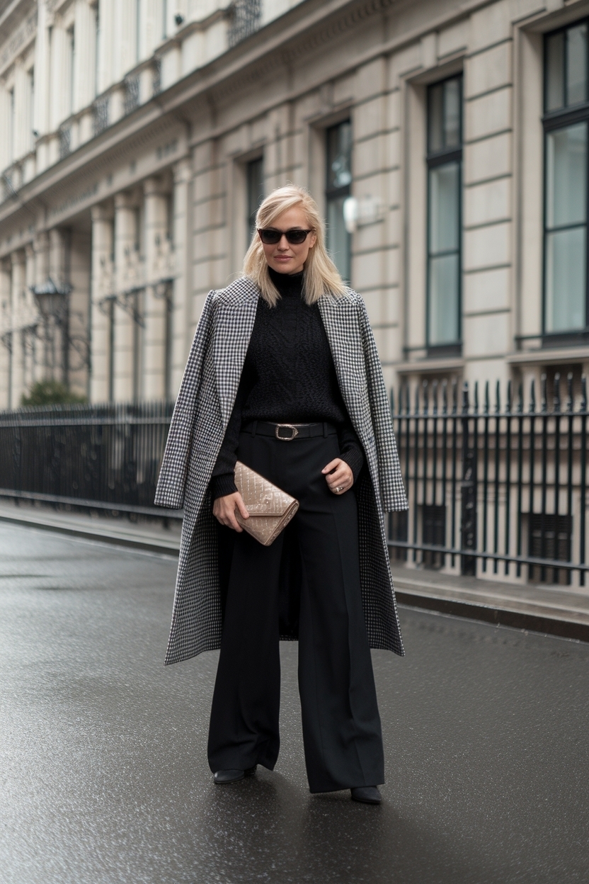 Black Wide Leg Pants Outfit Winter: Comfort Meets Style outfit idea