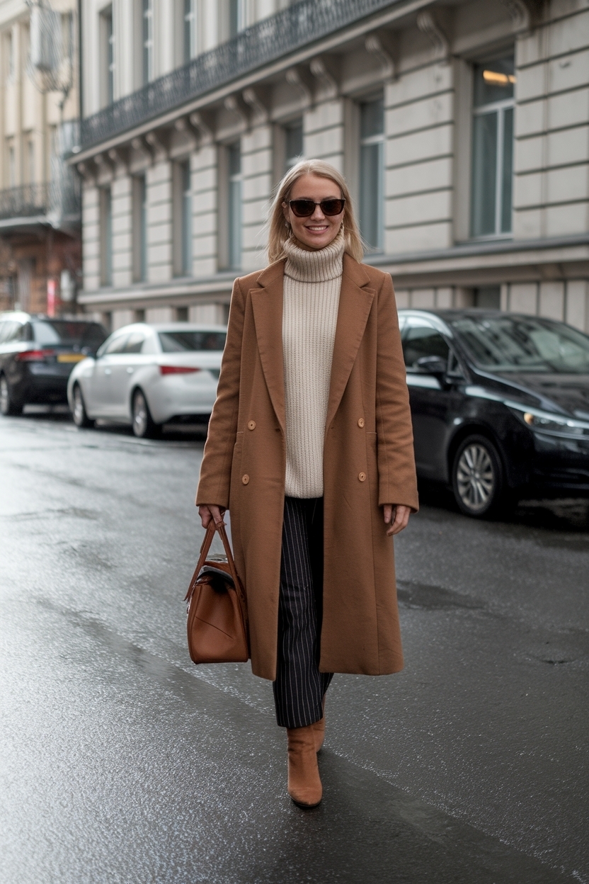 Brown Coat Outfit Winter Classy: Warm and Elegant outfit idea