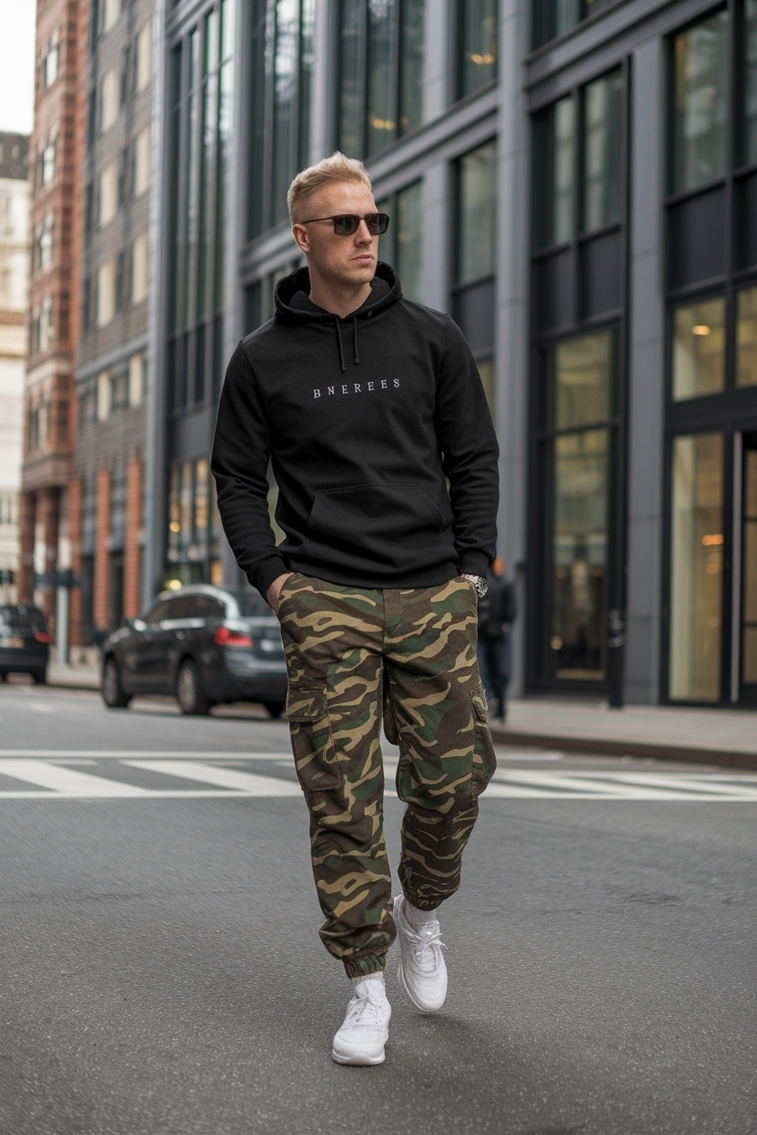 Camo Cargo Pants Outfit Men: Bold and Urban Styles outfit idea