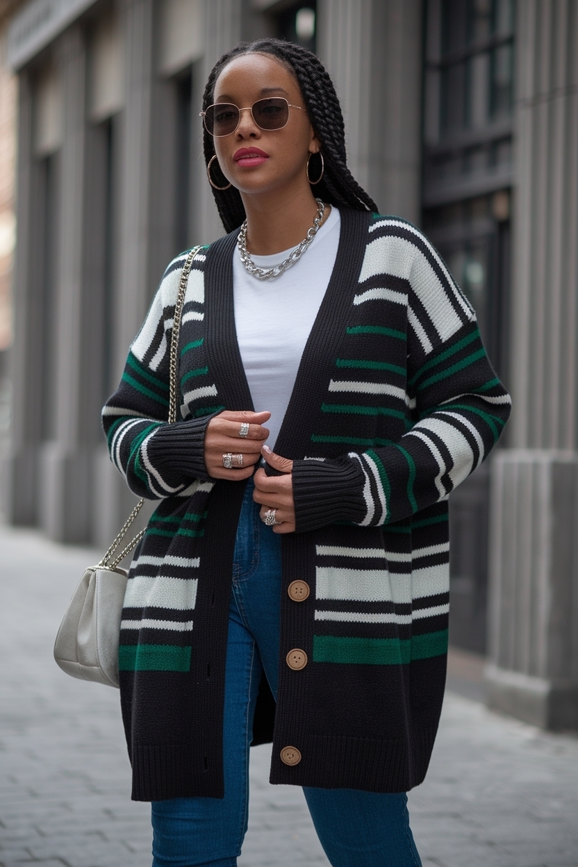 Y2K Inspiration: Cardigan Outfit for Black Women outfit idea