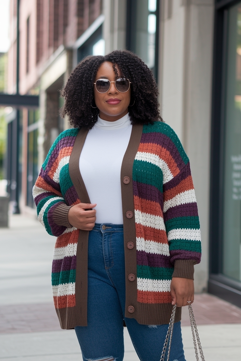 Cardigan Outfit Plus Size Black Women: Cozy and Chic outfit idea