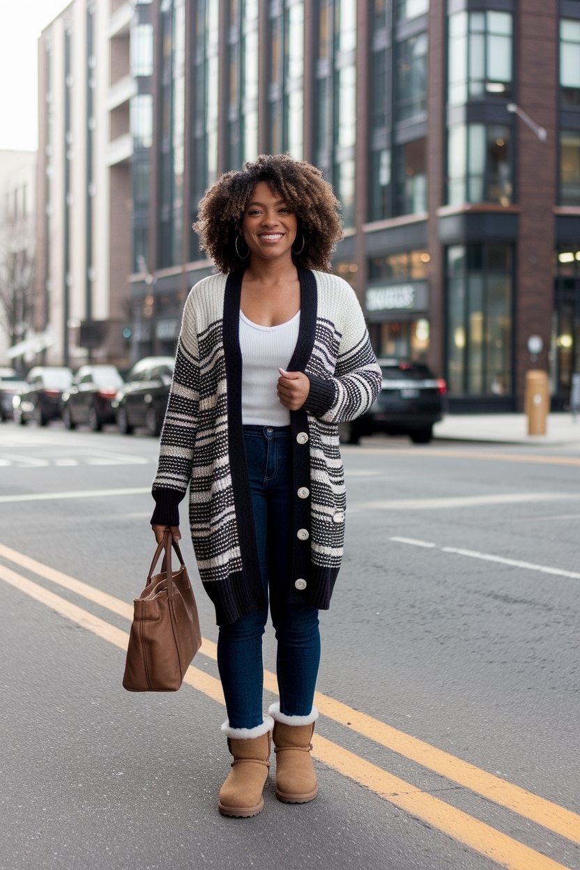 Cardigan Outfit with Uggs Black Women: Perfect Pairings outfit idea